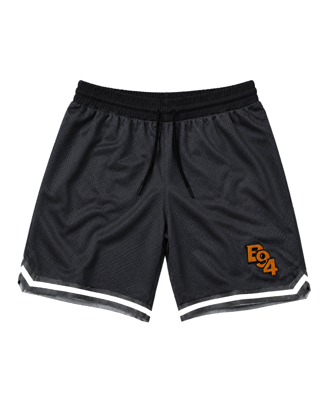 Short vintage fundamentals negro con bordado Naranja