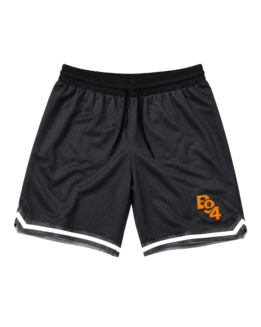 Short vintage fundamentals negro con bordado Naranja